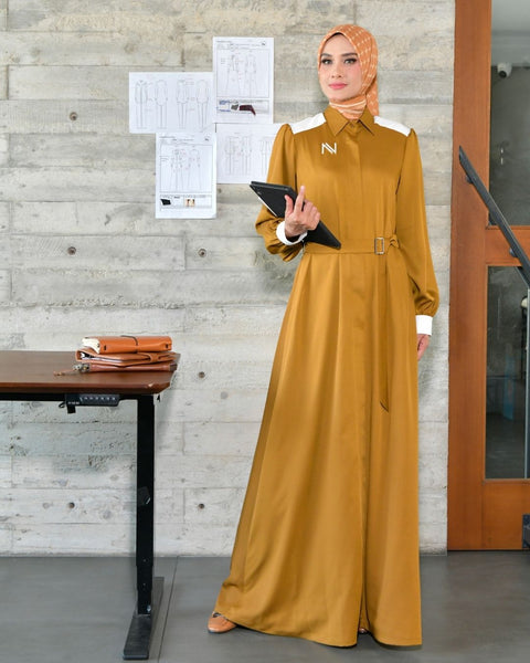 Puff Golden Dress