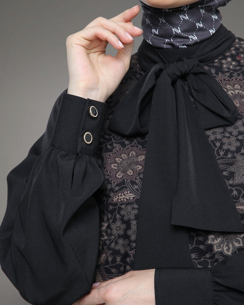 Ribbon Black Latta Dress