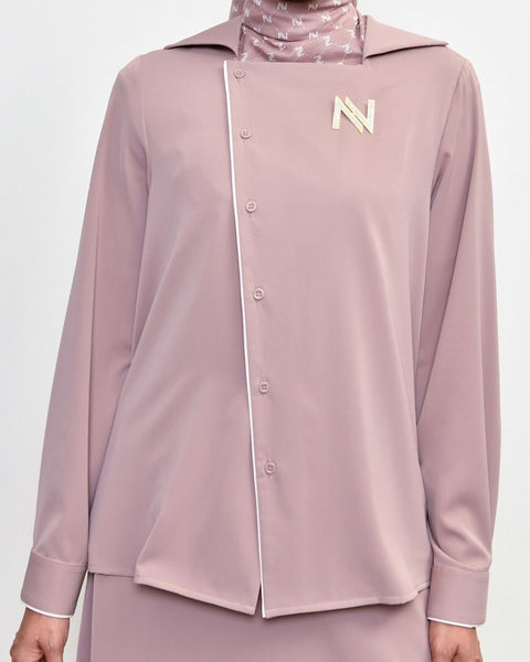 Piping Clam Midi Shirt & Skirt