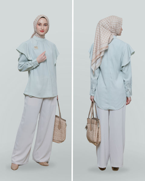 Soft Amber Ruffle Shirt