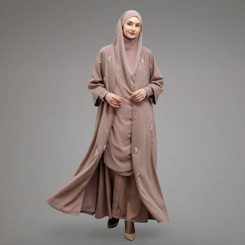 Mecca Taupe Dress (Dress, Long Outer, Khimar)