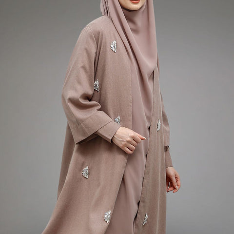 Mecca Taupe Dress (Dress, Long Outer, Khimar)
