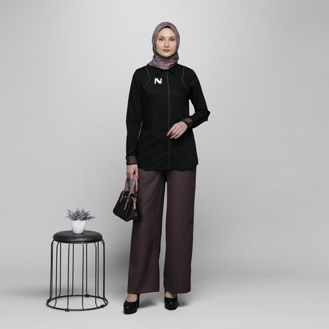 Shoulder Piping Joy Black Shirt