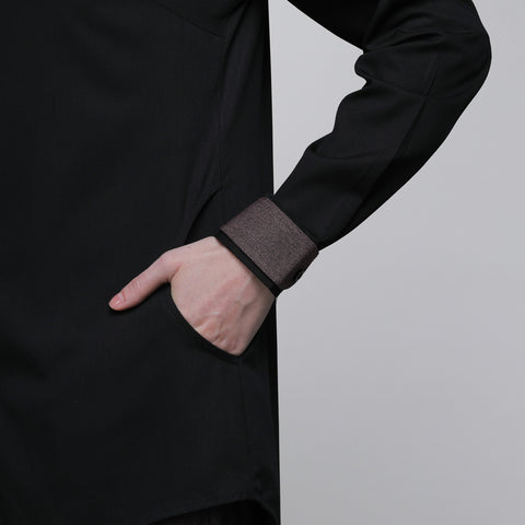 Shoulder Piping Joy Black Shirt