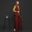 One Set 2in1 Red Honey Mustard Midi (Shirt & Skirt)