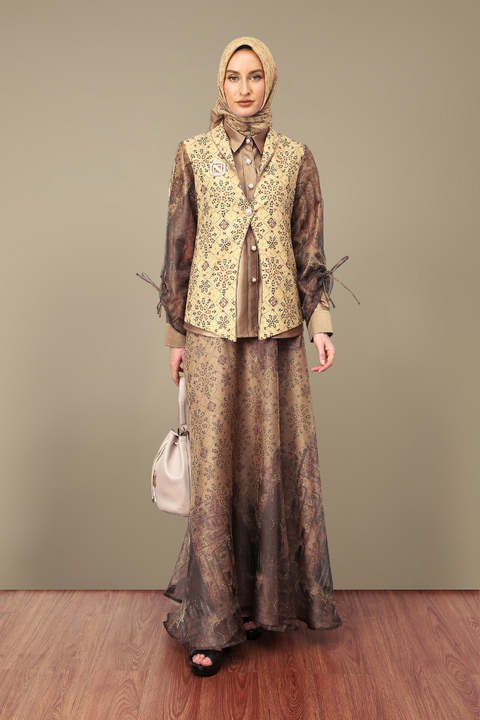 Al-Khazneh Twine Copper (Midi Shirt & Skirt)