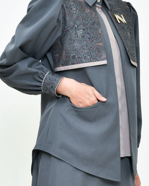 2in1 Laurel Tone Midi Shirt & Skirt