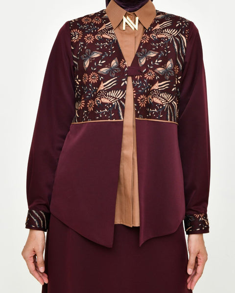 2in1 Burnt Tone Midi Shirt