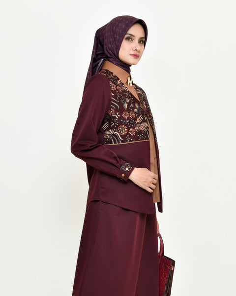 2in1 Burnt Tone Midi Shirt
