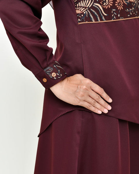2in1 Burnt Tone Midi Shirt
