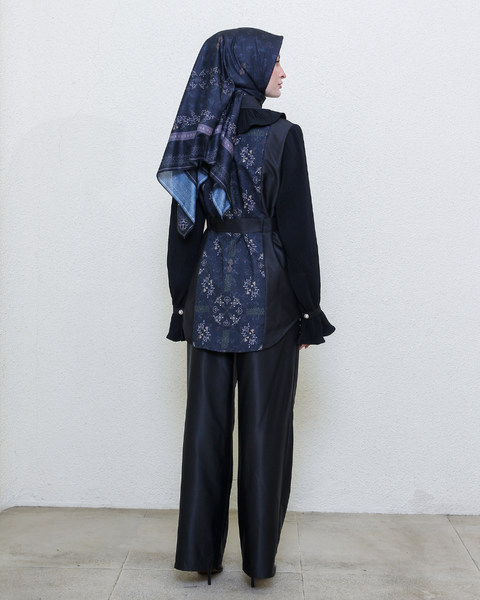 Giri Pleated Smoke Set (Shirt + Culotte)