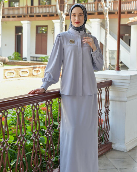 Martini Gray Piping (Shirt & Skirt)