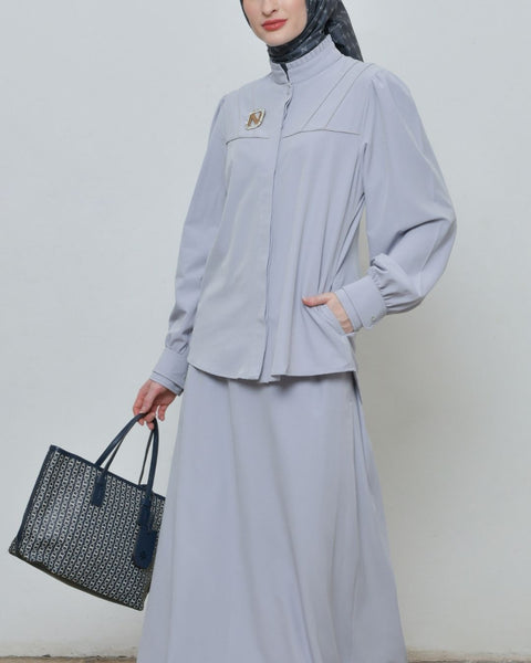 Martini Gray Piping (Shirt & Skirt)