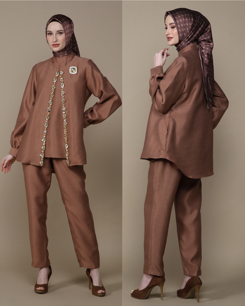 RAYA SERIES: Lubna Choco (Shirt & Pants)