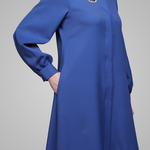 Puff Sleeve Delft Blue Dress