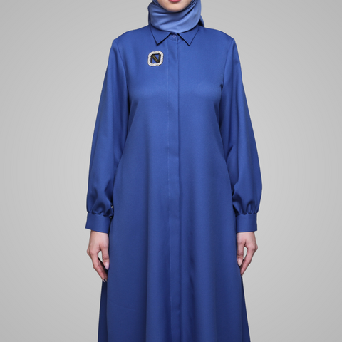 Puff Sleeve Delft Blue Dress