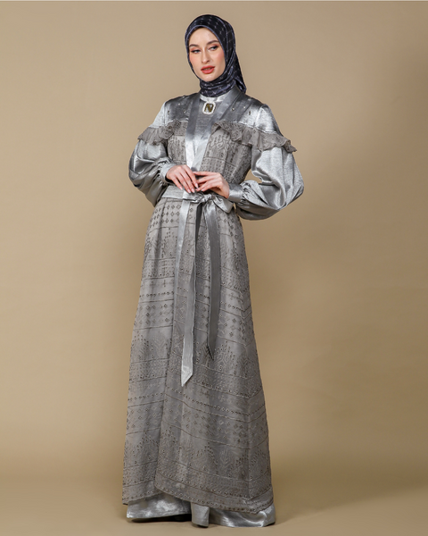 RAYA COLLECTION Halwa Silver Pure Dress