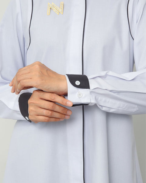 Shoulder Piping White Aruna Shirt