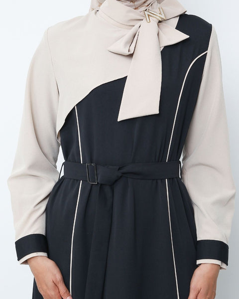 Ribbon Black Aruna Dress