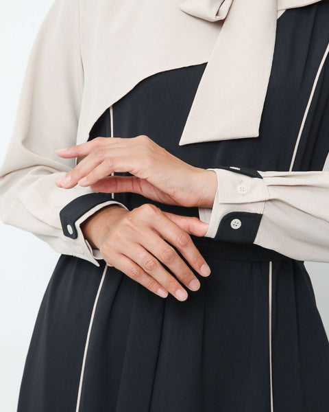 Ribbon Black Aruna Dress