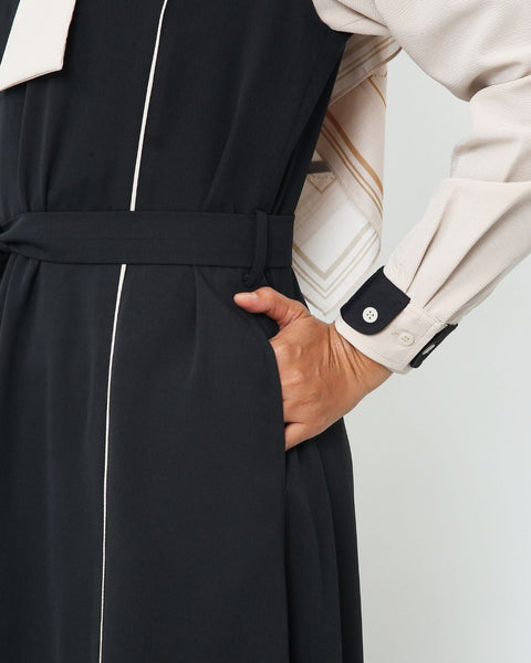 Ribbon Black Aruna Dress