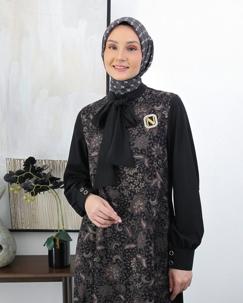 Ribbon Black Latta Dress