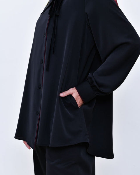 Asymetris Black Shirt