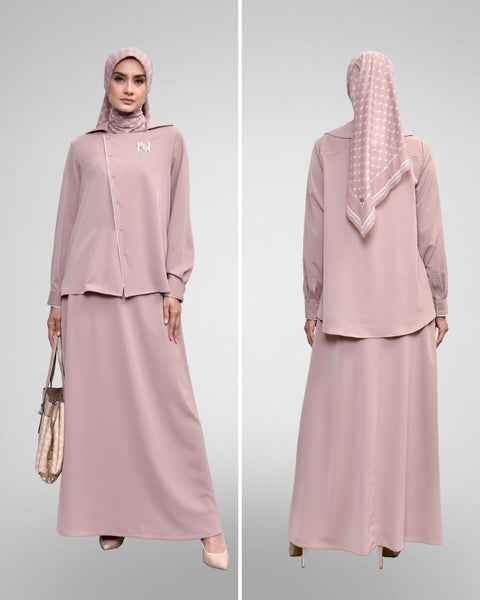 Piping Clam Midi Shirt & Skirt