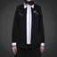 2in1 Blazer TwoTone White Rapico Black Midi Shirt (Shirt & Skirt)